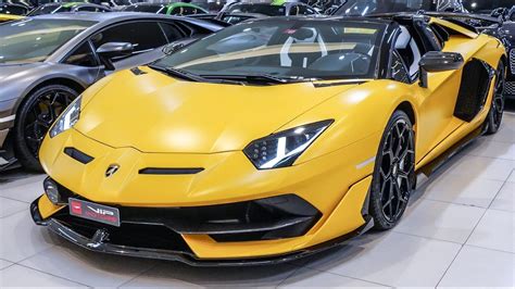 Matte Yellow Lamborghini Aventador SVJ Roadster Exclusive Super