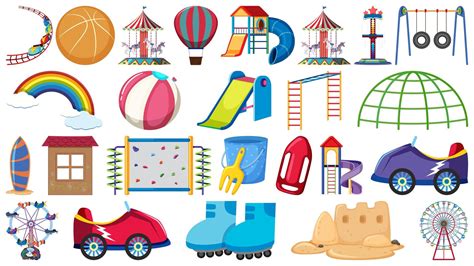 Set Of Playground Elements Vector Art At Vecteezy