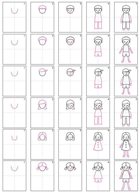 draw children easy step  step art lesson  kids drawing