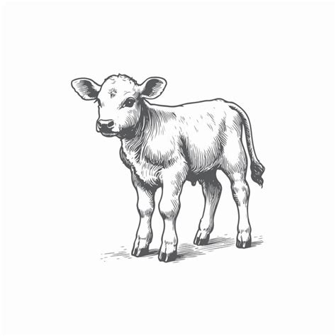 premium vector charming hand drawn calf illustration