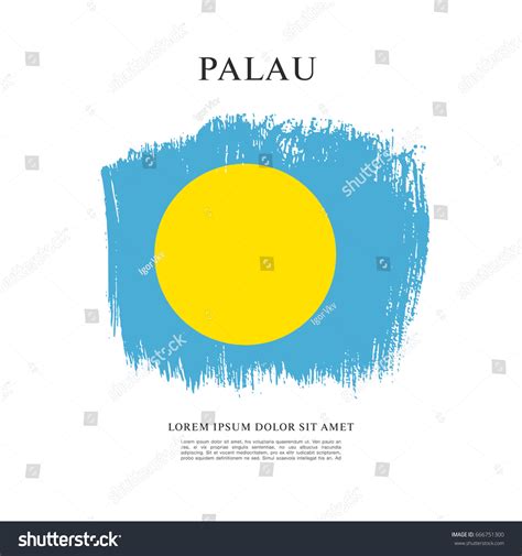 Flag Palau Brush Stroke Background Stock Vector Royalty Free