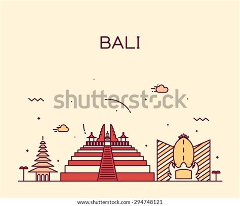 Bali Skyline Detailed Silhouette Trendy Vector Stock Vector (Royalty Free) 294748121 | Shutterstock