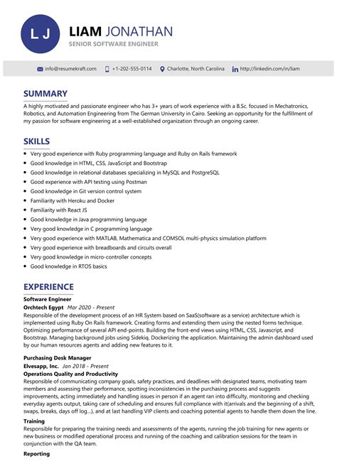 Senior Software Engineer Sample Resume At Sasinscribedblog Blog