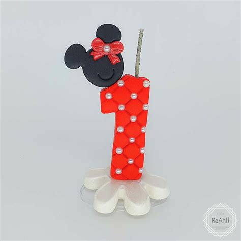 Vela Decorada Minnie Laço N01 Biscuit Elo7 Produtos Especiais