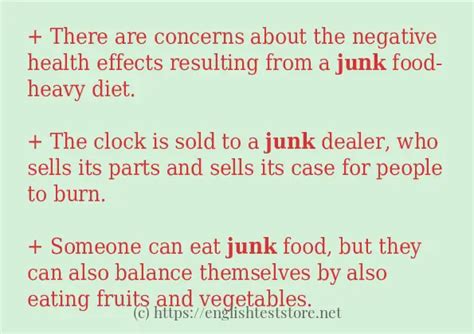 How To Use In Sentence Of Junk Englishteststore Blog