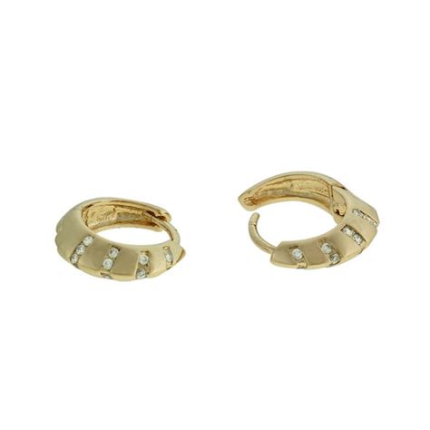 Brinco Argola Zircônia Lesprit Dourado Cristal LESPRIT BIJOUX FINAS