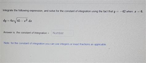 Solved Integrate The Following Expression And Solve For The Chegg