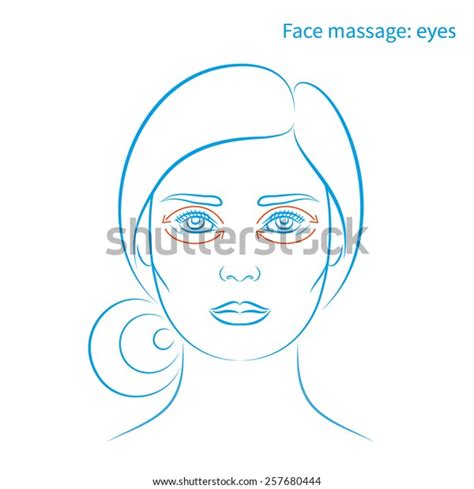 Vector Illustration Face Massage Instruction Eyes Stock Vector Royalty