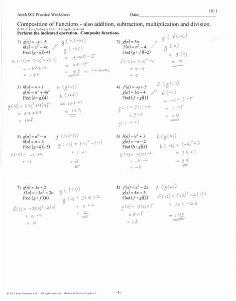 Composition Of Functions Worksheet Kuta Printable Worksheets