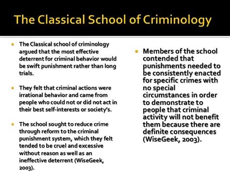 The Classical School Of Criminology