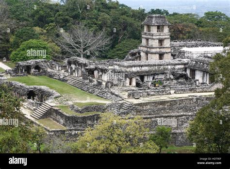 Ruins Of Palenque In The Maya City In Chiapas Building Of Mayan Origin