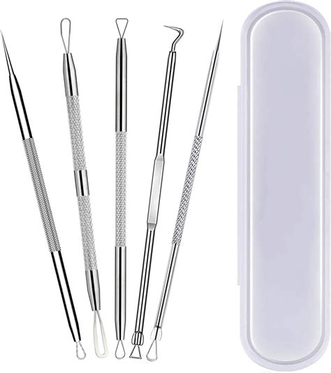 Blackhead Remover Tool,5 Pcs Pimple Popper Tool Kit Blackhead Extractor ...