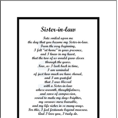 Sister In Law Poem Etsy