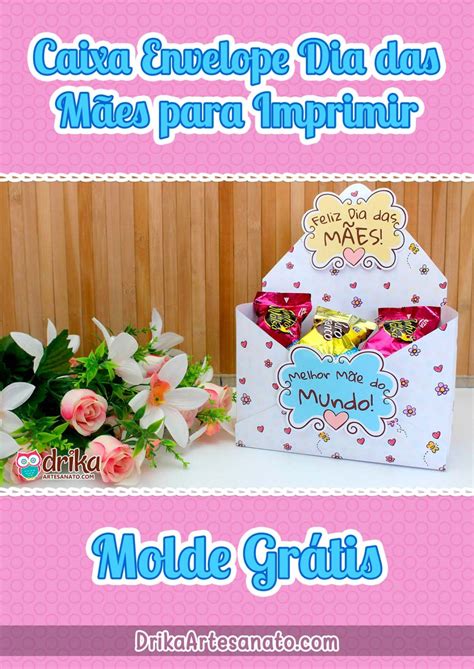 Molde Caixinha Dia Das Maes Para Imprimir - Molde de Caixa Envelope Dia das Mães para Imprimir Grátis
