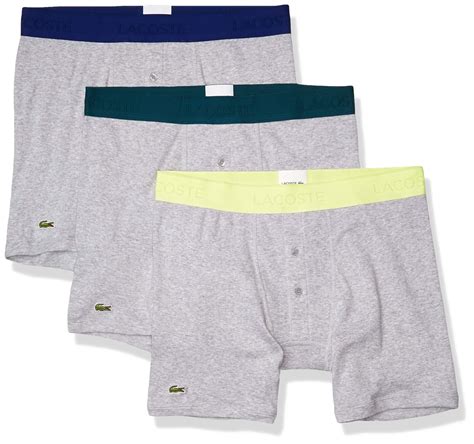 Lacoste Essentials Classic Pack Cotton Boxer Briefs In Metallic