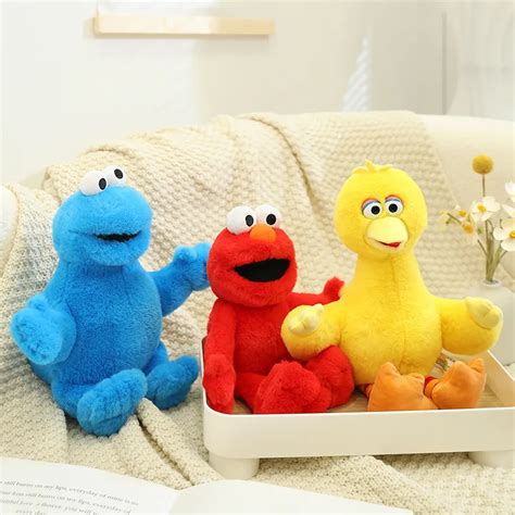 Sesame Street Elmo Cookie Monster Big Bird Plush Toys Soft Red Animal ...