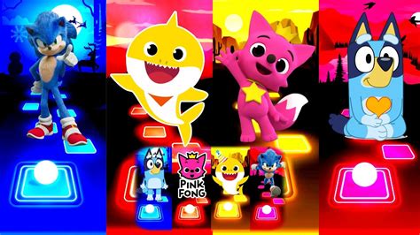 Baby Shark 🆚 Bluey 🆚 Sonic The Hedgehog 🆚 Pinkfong Mega Video Battle