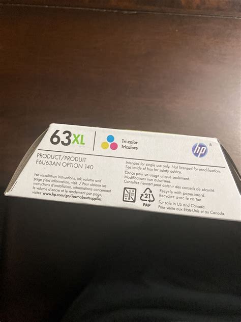 Hp 63xl Color Ink Cartridge F6u63an New Genuine 889296267416 Ebay