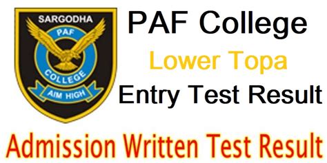 Online Paf Written Test Result Th St Year Class