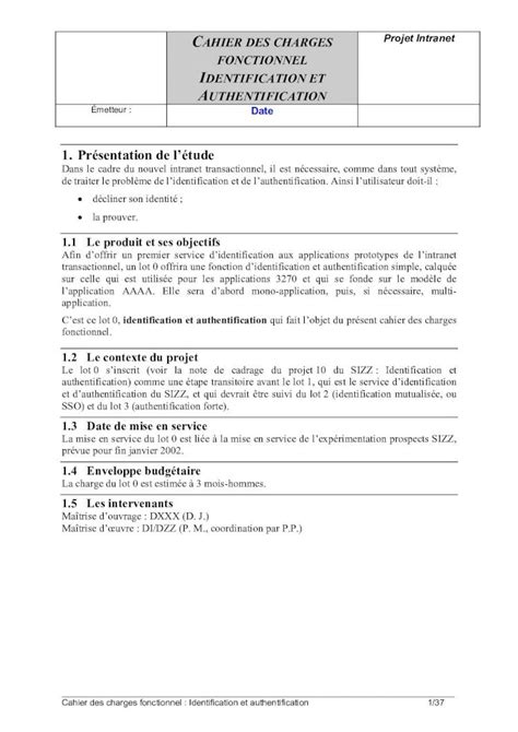 Pdf Exemple De Cahier De Charges Fonctionnel Dokumen Tips