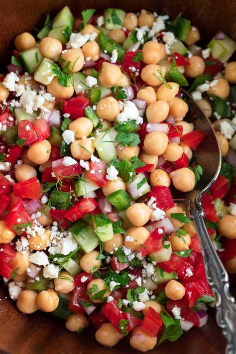 Mediterranean Chickpea Salad With Feta Peas And Crayons