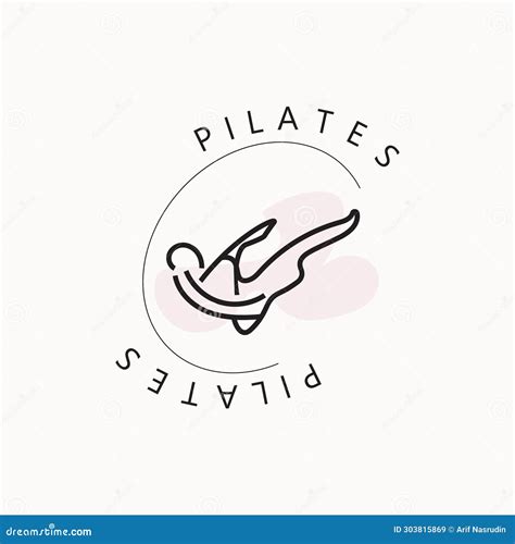 Abstract Pilates Logo Yoga Identity Body Balance Vector Monoline