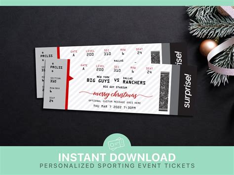 Printable Game Ticket Gift Surprise Editable Template Instant Download ...