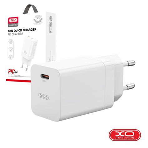 CE10 Alimentador 1 USB C PD 65W Branco XO Servelec Electrónica Lda