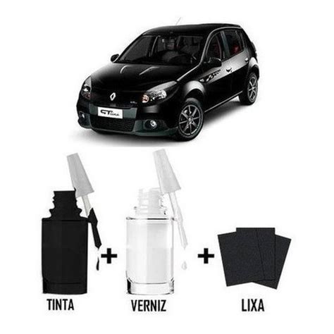 Tinta Tira Risco Automotivo Renault Sandero Preto Nacre Shopee Brasil