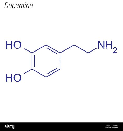 Skeletal Formula Of Dopamine Drug Chemical Molecule Stock Vector Image