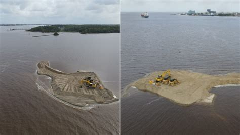 Guyanas First Artificial Island Is Being Created In The Demerara River