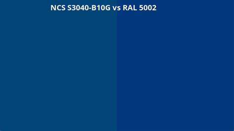 Ncs Index S3040 B10g Omzetten Naar Ral 5002 Ral Kleuren