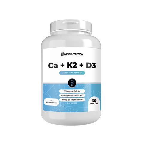 Cálcio Vitamina K2 Vitamina D3 60 ou 120 comprimidos NewNutrition