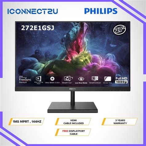 Philips E Gsj Ms Hz Fhd Freesync Va Led Gaming Monitor