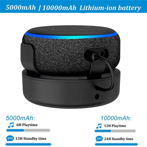 PlusAcc 10000mAh Rechargeable Battery Base For Amazon Echo