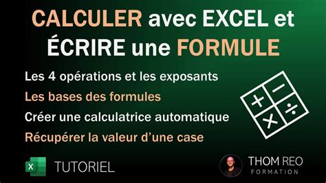 Les Formules Et Calculs De Base Avec Excel Calculatrice Automatique