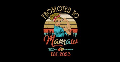 Promoted To Mamaw Est 2023 Retro First Time Mamaw Promoted To Mamaw