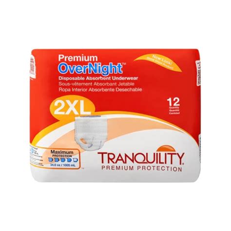 Tranquility Premium Overnight Disposable Absorbent Underwear Maximum