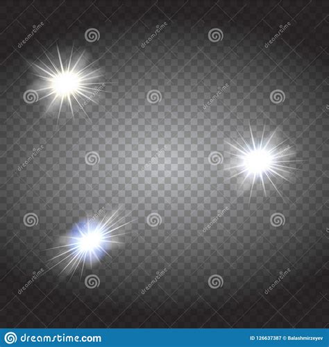 White Glowing Light Burst Explosion With Transparent Stock Vector