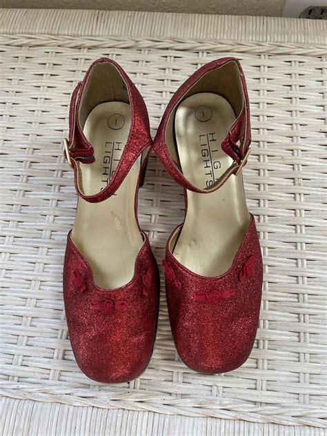 Vtg 1990s Rudy Red Glitter Dorothy Wizard Of Oz Childrengirls Shoes