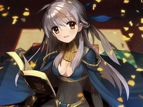 Free Download Hd Wallpaper Chest Girl Anime Art Book Fire