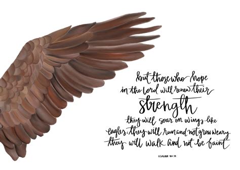 Wings Like Eagles Printable Bible Art Isaiah Hand Lettered