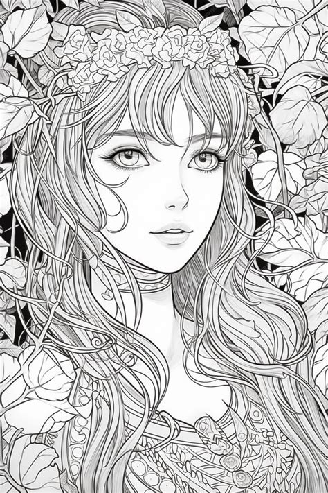 Premium Photo Cute Kawaii Anime Girl Coloring Book Illustration Ai