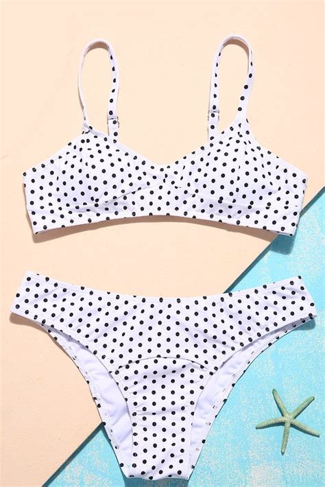 A014 Classic Black Polka Dot Bikini Set With Images Polka Dot