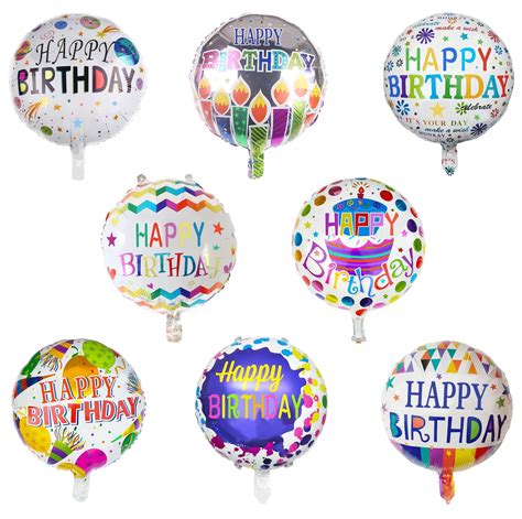 32 PCS Happy Birthday Party Aluminum Foil Balloons - 18" Inch Round ...