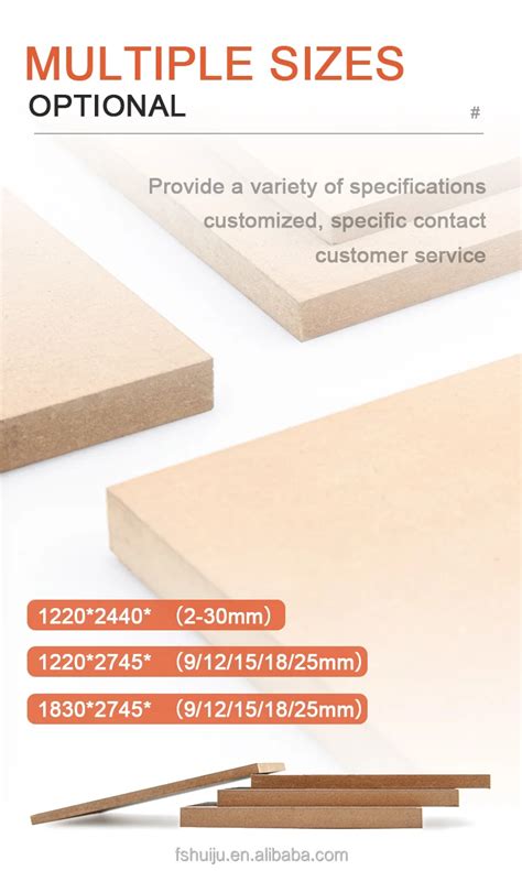 18mm Plain Mdf Raw Wood Fiberboards Wood Standard Laminated Mdf Board