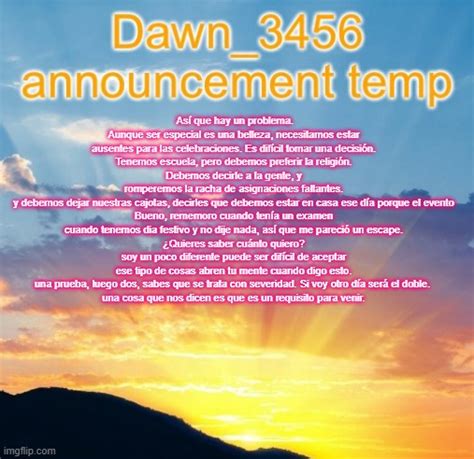 Dawn Announcement Imgflip