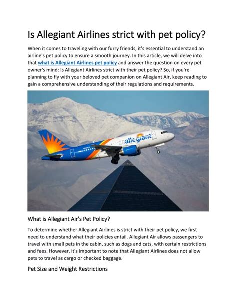 Ppt Is Allegiant Airlines Strict With Pet Policy Powerpoint