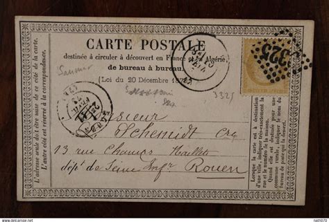 1871 1875 Cérès 1873 Cérès Angers cover Couleur Bistre GC 3325 Carte