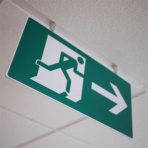 Fire Exit Sign Ceiling Suspended Bs Iso Signbox